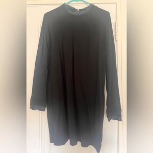 Black “sweatshirt” dress with cute polka dot accents size L